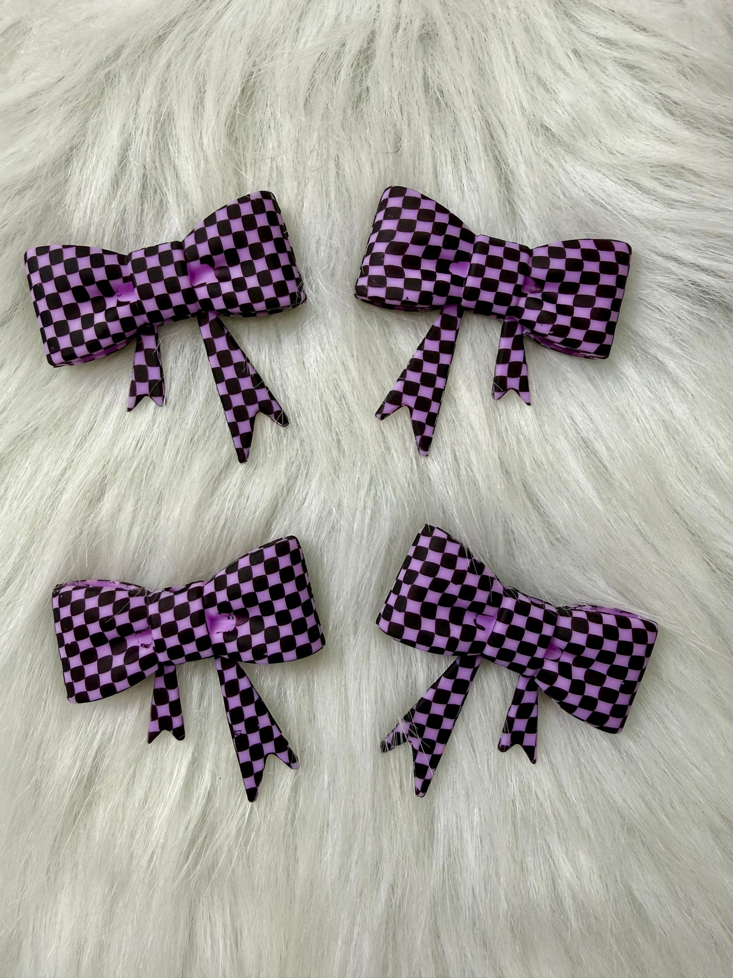 CHECKERED LIGHT PURPLE BOW