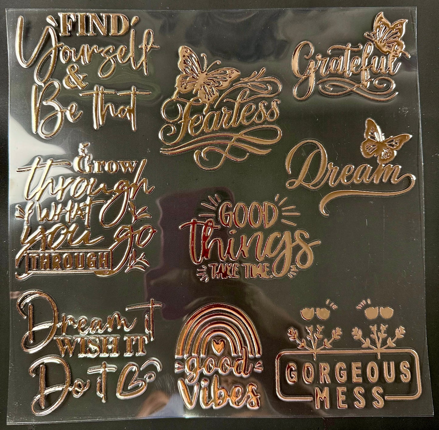 ROSE GOLD HOLO POSITIVE QOUTES ELEMENT