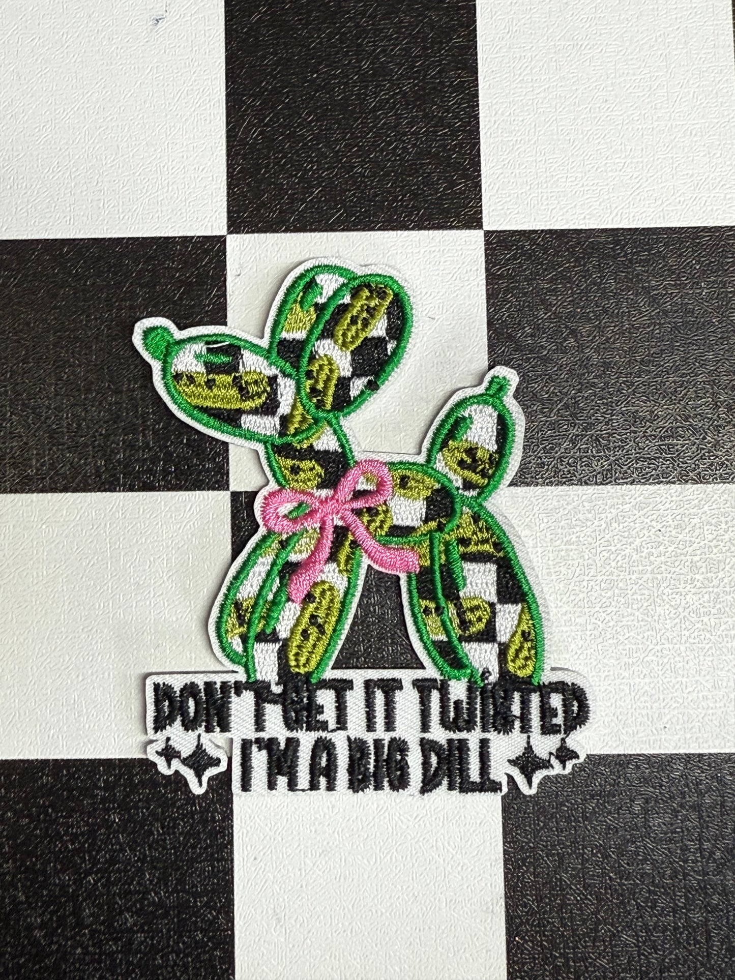 HAT PATCH IRON- ON -PICKLE DOG