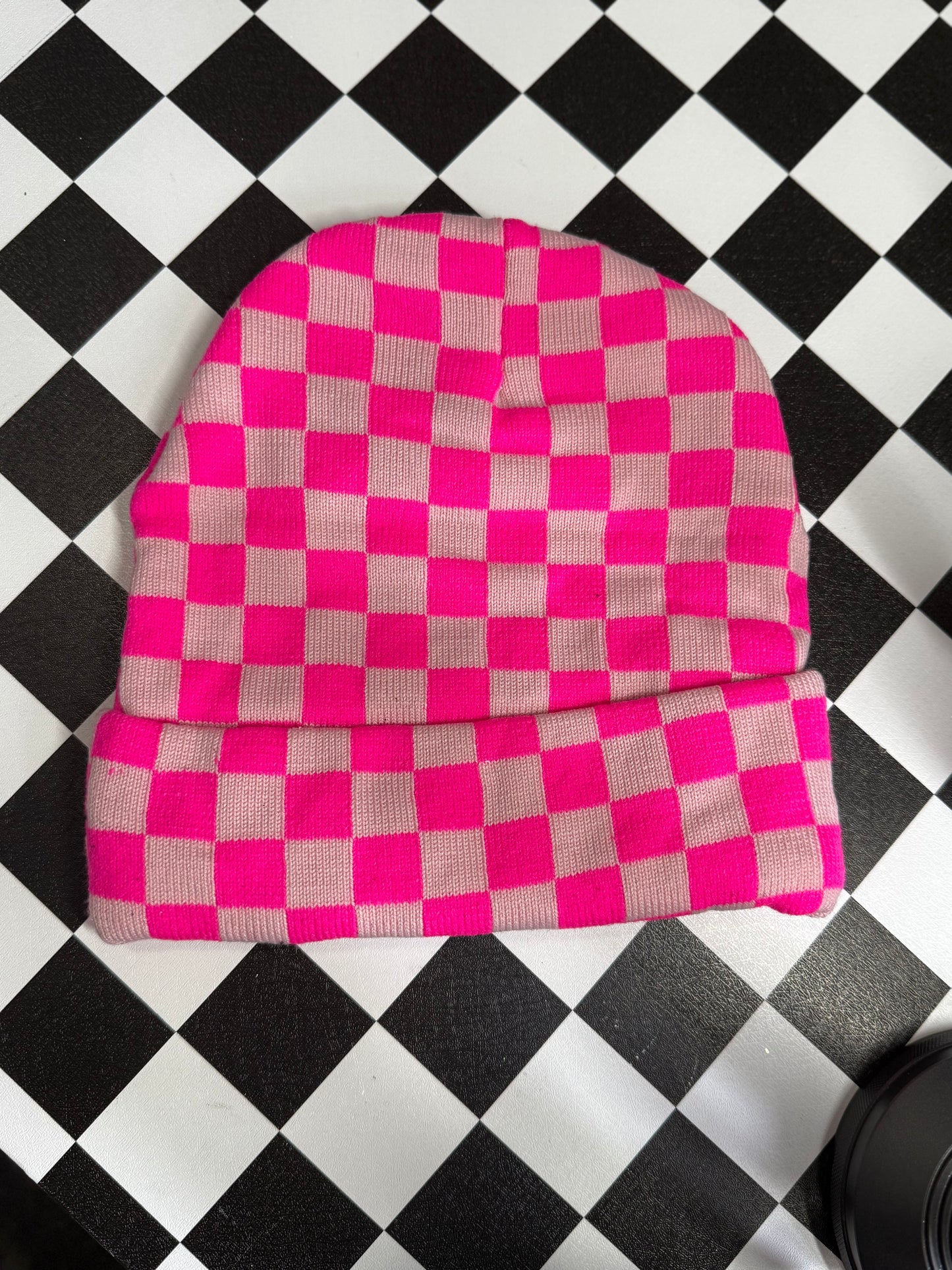 BEANIE- PINK AND CREMA