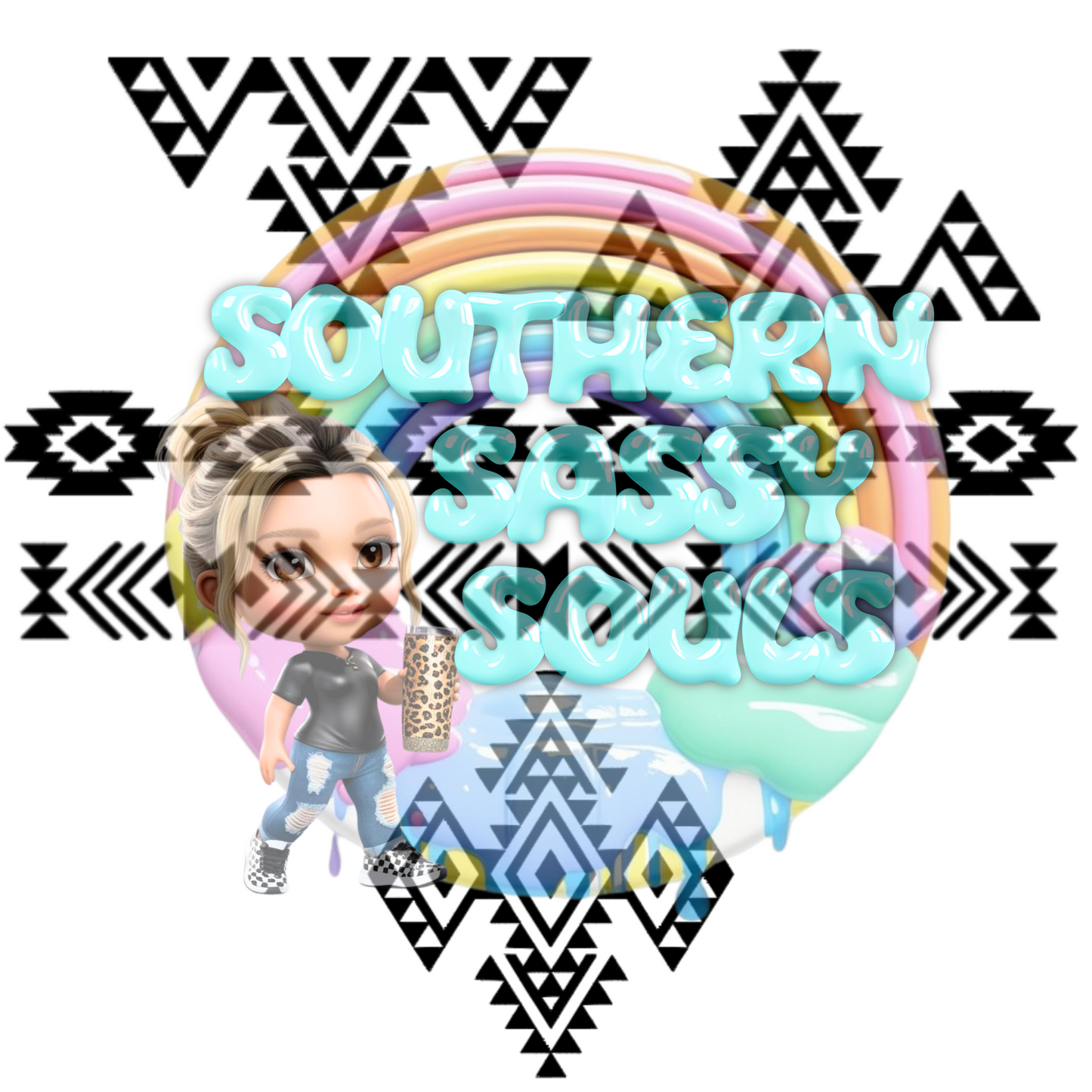 URBAN DISTRESSED COWGIRL PNG DESIGN 3