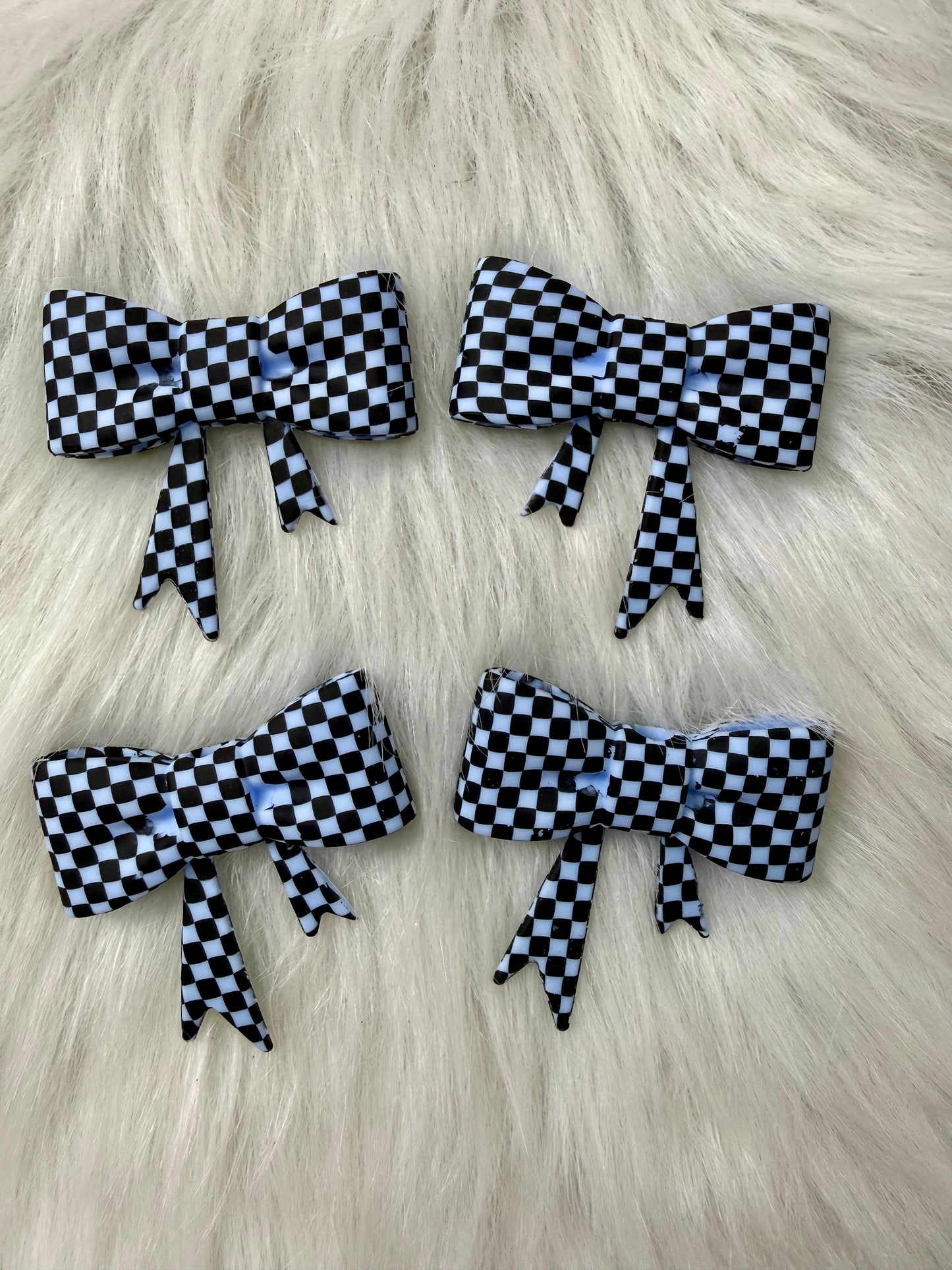 CHECKERED PERIWINKLE BOW