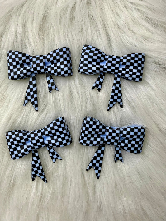 CHECKERED PERIWINKLE BOW