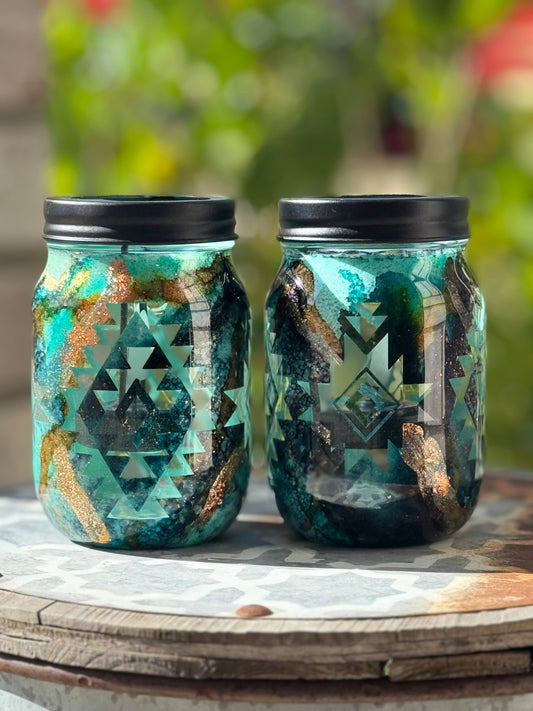 Urban Distressed Cowgirl- Candle Holder Set