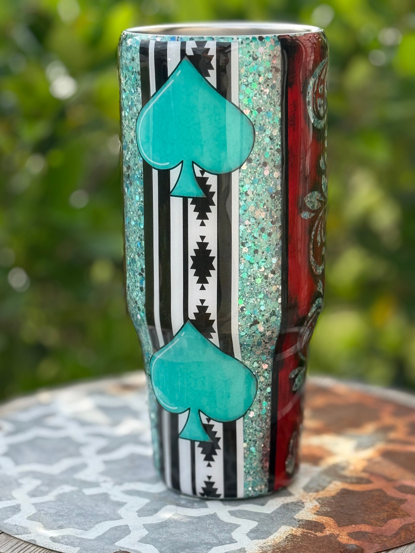 40oz Handle Tumbler-Cowgirls Heart