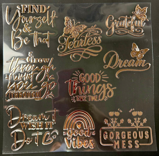 ROSE GOLD HOLO POSITIVE QOUTES  ELEMENT