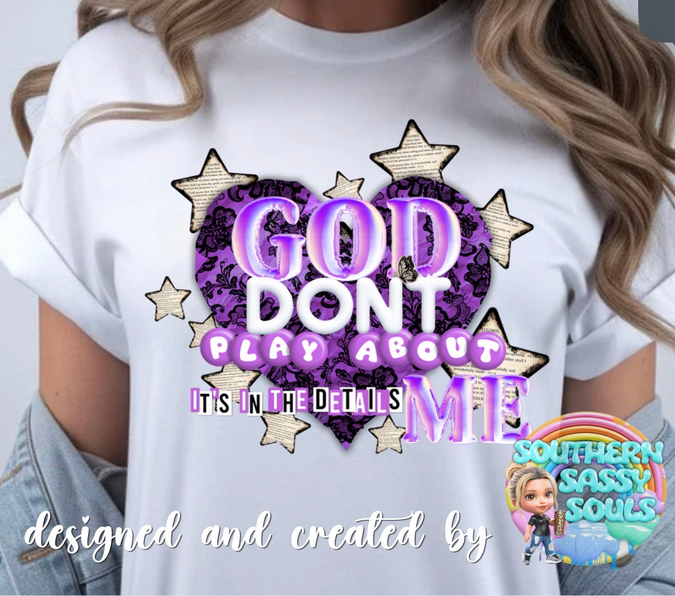 GOD DONT PLAY ABOUT ME-purple
