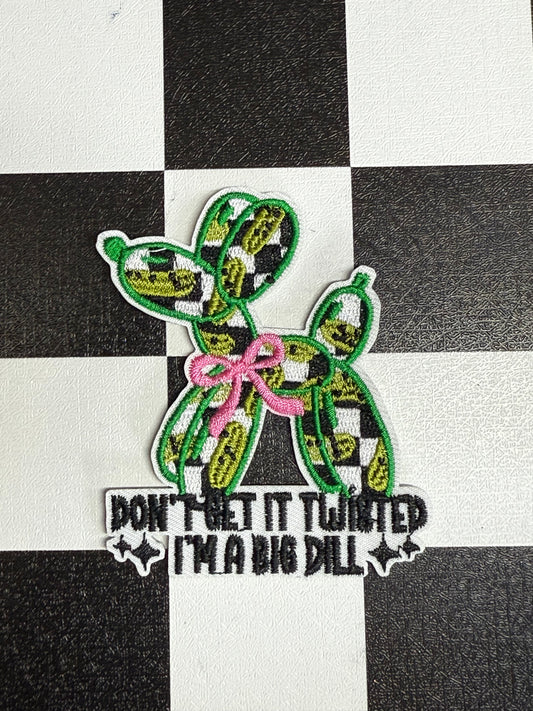 HAT PATCH IRON- ON -PICKLE DOG