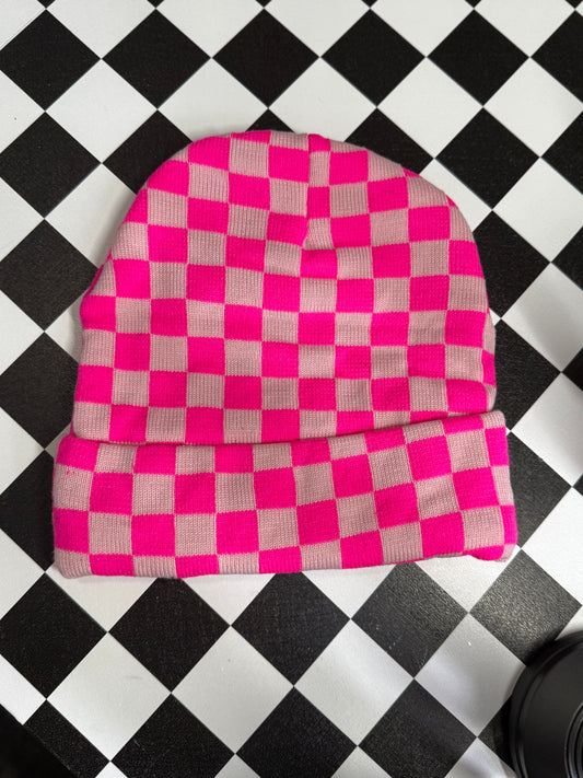 BEANIE- PINK AND CREMA