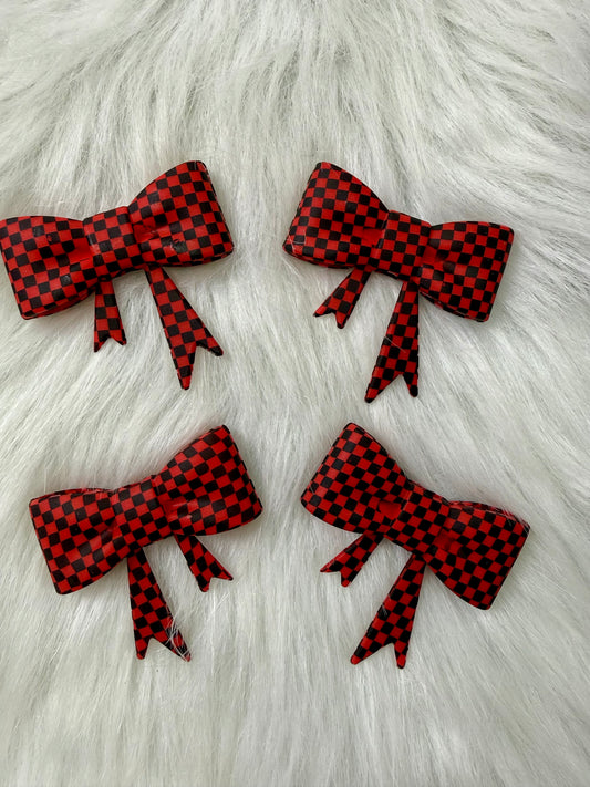 CHECKERED RED BOW