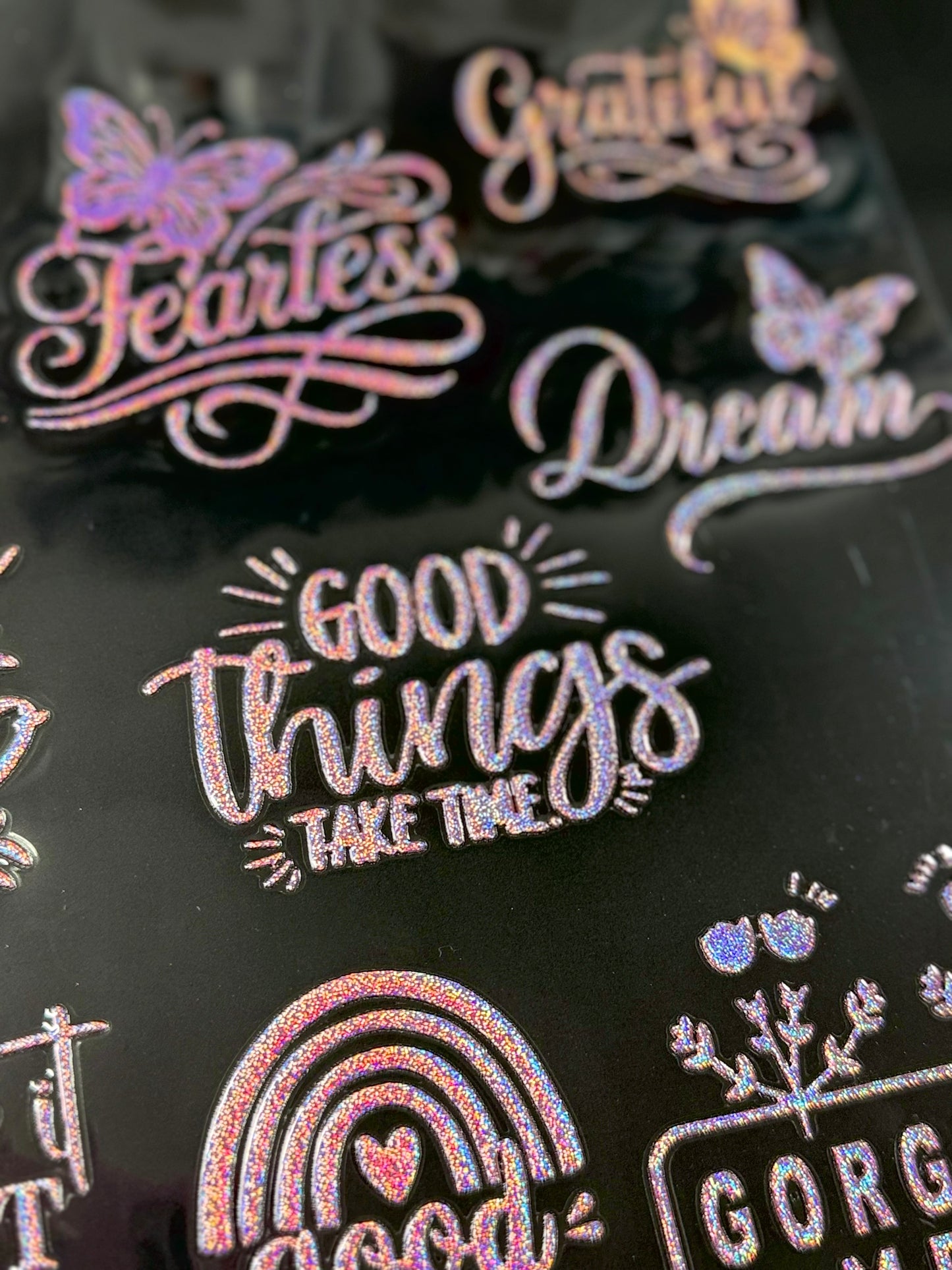 PINK PURPLE POSITIVE QOUTES HOLO ELEMENT