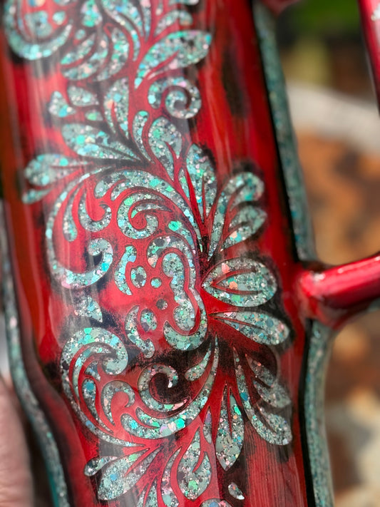 40oz Handle Tumbler-Cowgirls Heart