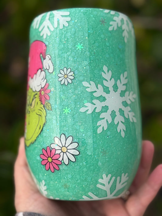Pinky Floral Greenman-16oz Coffee Tumbler