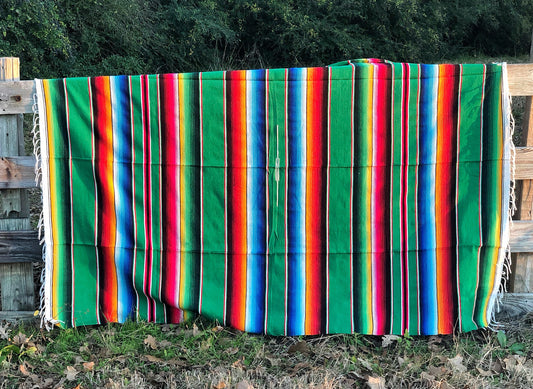Rudder Green Large Serape Blanket